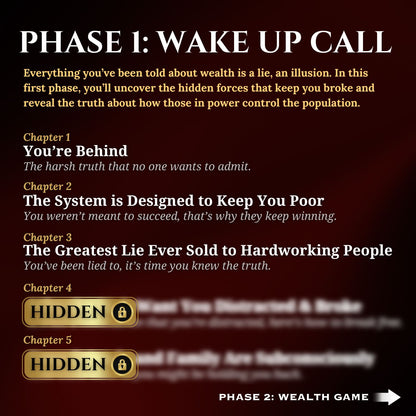 Phase 1: The Wake-Up Call – The hidden truths that keep you broke. Wealth Blacklist eBook.